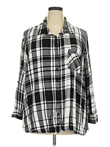 Faded Glory 3/4 Sleeve Button-Down Shirt (view 1)