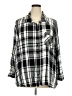 Faded Glory 100% Rayon Plaid Gray 3/4 Sleeve Button-Down Shirt Size 3X - photo 1