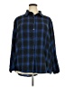 In'Voland Plaid Blue Long Sleeve Blouse Size 24 - photo 1