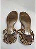 Valentino Gold Tan Leather Rockstud Cage Flat Sandals Size EU 39 1/2 - photo 7