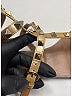 Valentino Gold Tan Leather Rockstud Cage Flat Sandals Size EU 39 1/2 - photo 4