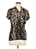 DKNY Animal Print Brown Short Sleeve Blouse Size M - photo 1