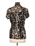DKNY Animal Print Brown Short Sleeve Blouse Size M - photo 2