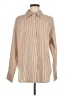 Express Stripes Tan Long Sleeve Button-Down Shirt Size M - photo 1