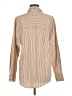 Express Stripes Tan Long Sleeve Button-Down Shirt Size M - photo 2