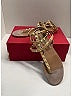 Valentino Gold Tan Leather Rockstud Cage Flat Sandals Size EU 39 1/2 - photo 6