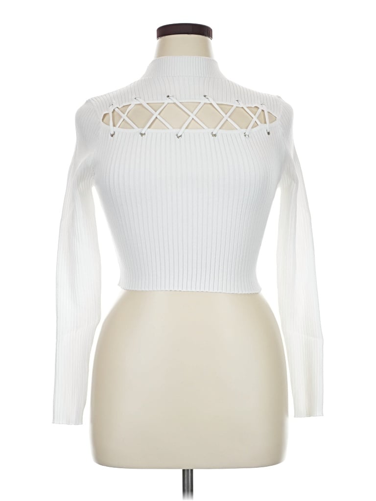 Pre-owned New Look Long Sleeve Top Ivory Turtleneck Tops