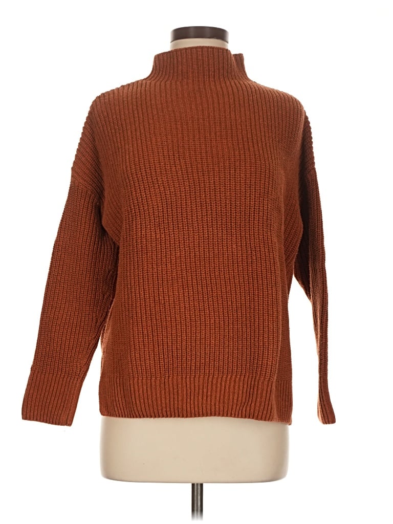 Pre-owned Max Studio Turtleneck Sweater In Brown