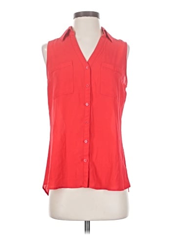 Express Sleeveless Button-Down Shirt (view 1)