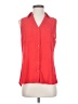 Express Red Sleeveless Button-Down Shirt Size S - photo 1