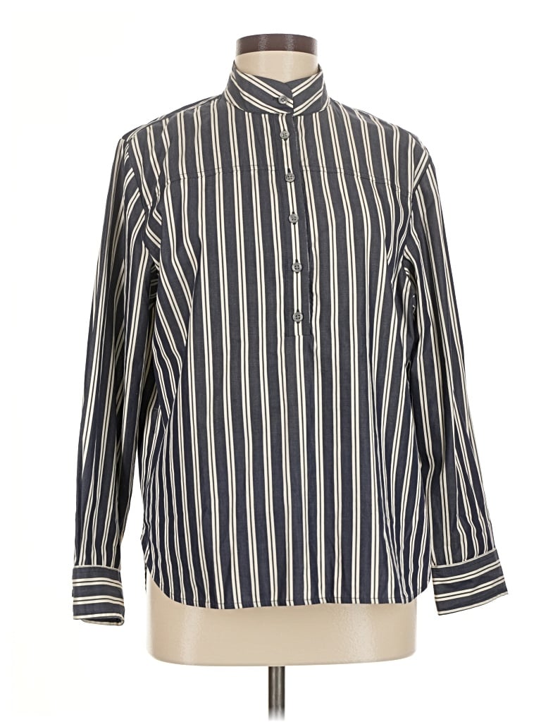 Pre-owned Jcrew Long Sleeve Blouse In Blue