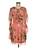 Express 100% Polyester Tropical Orange Casual Dress Size M - photo 1