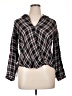 Rock & Republic Plaid Black Long Sleeve Blouse Size XL - photo 1