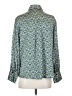 Zara Print Green Long Sleeve Blouse Size S - photo 2
