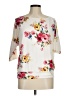 White Birch Floral Ivory Short Sleeve Blouse Size M - photo 1