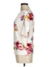 White Birch Floral Ivory Short Sleeve Blouse Size M - photo 5