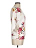 White Birch Floral Ivory Short Sleeve Blouse Size M - photo 4