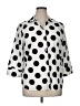 Chico's Polka Dots White 3/4 Sleeve Button-Down Shirt Size XL (3) - photo 1