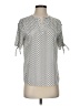 Ivanka Trump 100% Polyester Polka Dots Silver Gray Short Sleeve Blouse Size S - photo 1
