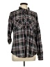 Maurices 100% Rayon Plaid Black Long Sleeve Button-Down Shirt Size L - photo 1
