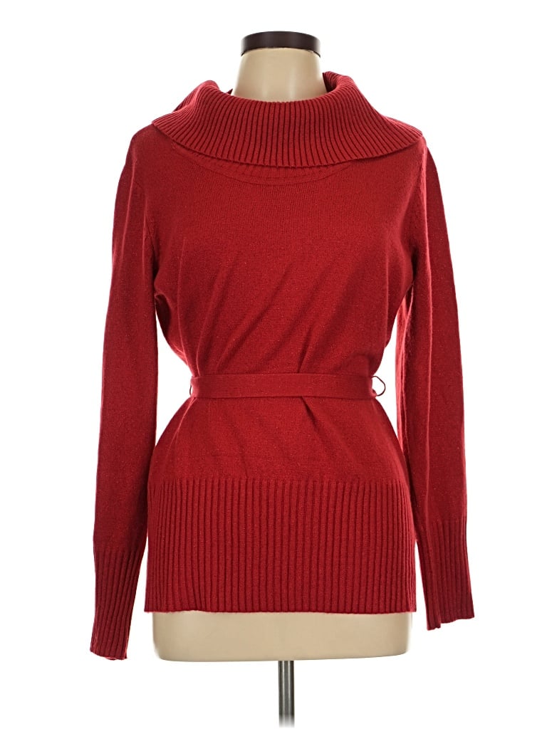 Pre-owned Jaclyn Smith Long Sleeve Turtleneck In Red