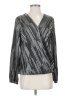 Alfani Silver Long Sleeve Blouse Size S - photo 1