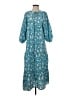 Assorted Brands 100% Polyester Paisley Teal Casual Dress Size S - photo 1