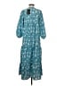 Assorted Brands 100% Polyester Paisley Teal Casual Dress Size S - photo 2