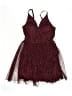 Speechless 100% Polyester Stars Burgundy Dress Size 3 - photo 1