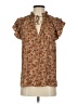 Grade & Gather 100% Polyester Brown Short Sleeve Blouse Size S - photo 1