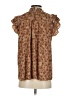Grade & Gather 100% Polyester Brown Short Sleeve Blouse Size S - photo 2