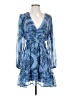 Aqua 100% Polyester Paisley Blue Cocktail Dress Size S - photo 1