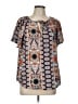 Angashion 100% Viscose Blue Short Sleeve Henley Size L - photo 1