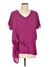 a.n.a. A New Approach 100% Polyester Purple Short Sleeve Blouse Size L (petite) - photo 1