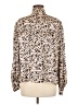 MNG Animal Print Ivory Long Sleeve Blouse Size 12 - photo 2