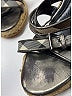 Burberry Silver Black Patent Leather espadrille Wedges Size 8 1/2 - photo 7