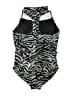 Mainstream Animal Print Gray Black One Piece Swimsuit Size 12 - photo 2