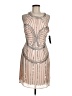 Venus 100% Polyester Silver Tan Cocktail Dress Size 8 - photo 1