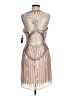 Venus 100% Polyester Silver Tan Cocktail Dress Size 8 - photo 2