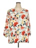 Mario Serrani 100% Polyester Floral Orange 3/4 Sleeve Blouse Size XXL - photo 1