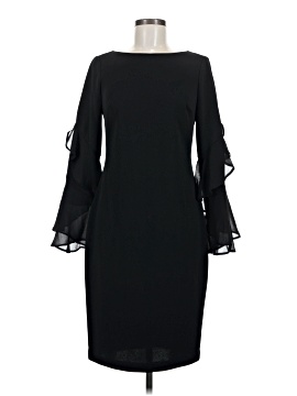 calvin klein bell sleeve black dress Calvin Klein Collection Wool A Line Dress Black