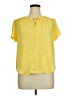Como Black 100% Polyester Yellow Short Sleeve Blouse Size XL - photo 1