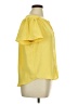 Como Black 100% Polyester Yellow Short Sleeve Blouse Size XL - photo 4