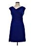 Connected Apparel 100% Polyester Solid Blue Cocktail Dress Size 6 Petite - photo 1
