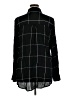 BP. 100% Viscose Plaid Black Long Sleeve Blouse Size 1X - photo 2