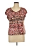 JM Collection 100% Nylon Red Short Sleeve Blouse Size L (petite) - photo 1