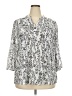 Indigo Rose Silver 3/4 Sleeve Blouse Size 2X - photo 1