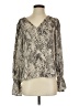 Aqua 100% Polyester Silver Long Sleeve Blouse Size XS - photo 1