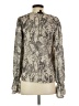 Aqua 100% Polyester Silver Long Sleeve Blouse Size XS - photo 2