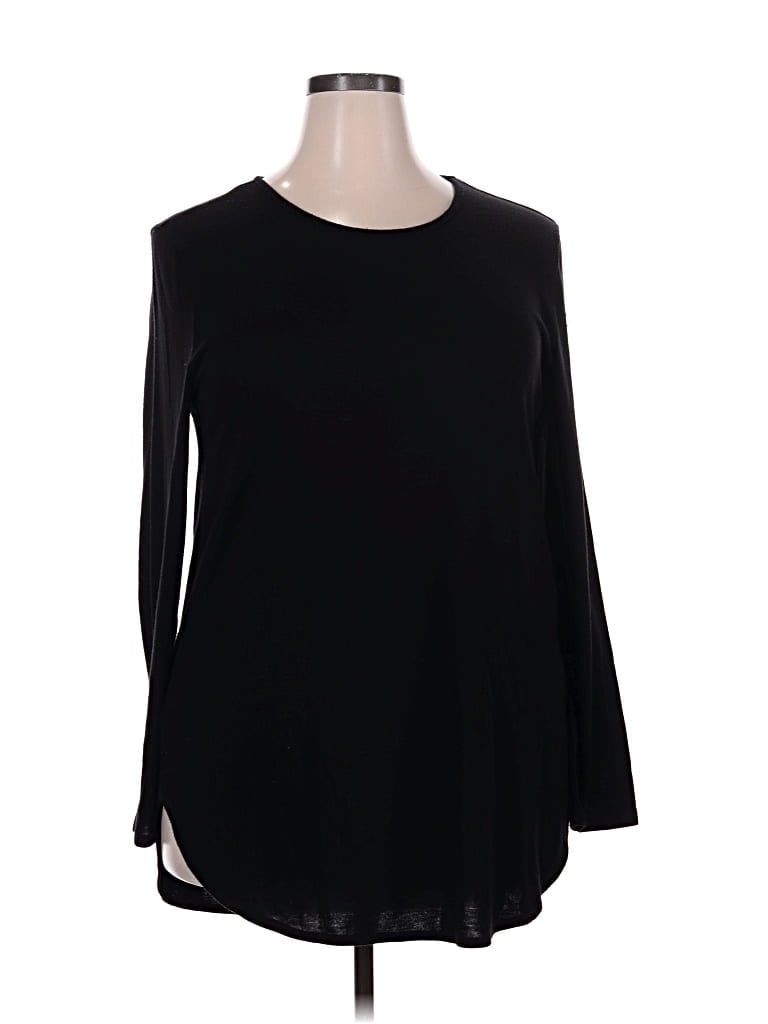 Pre-owned Joan Vass 3/4 Sleeve T-shirt In Black